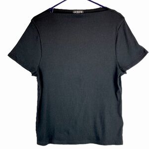 NEW J. Crew Fine-Rib Fitted Boatneck T-Shirt Tee Casual Classic Black XXL NWT